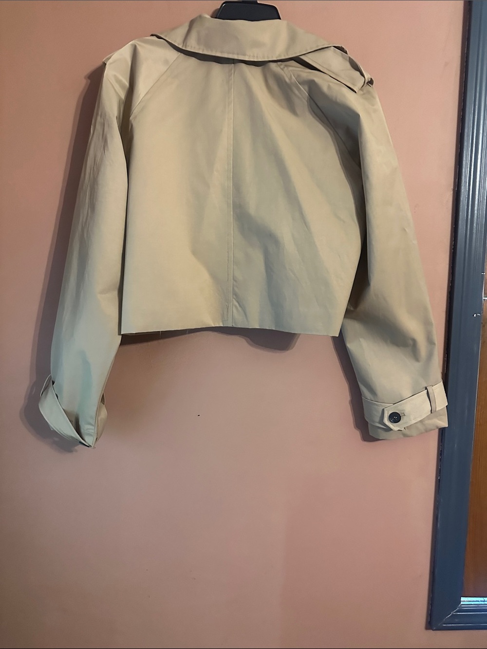 Arden B Cropped Trench Coat - Light Tan - Picture 2 of 6